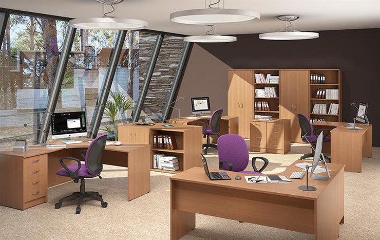 Офисный набор мебели IMAGO четыре рабочих места, стол для переговоров в Кирове - изображение 2
